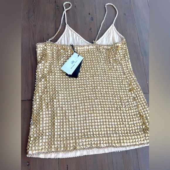 Retrofete Holland gold crystal mini dress NWT L - Picture 6 of 8